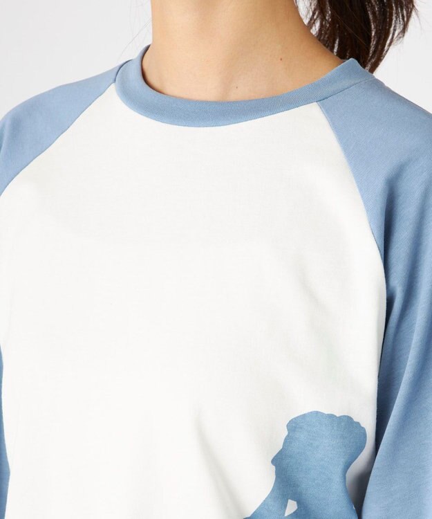 OP／FILA 【Kappa】ショート丈 シルエットロゴ ラグランロンT ブルー