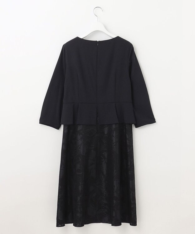 自由区 【XSサイズ～/洗える】フラワーオパール ワンピース ネイビー系