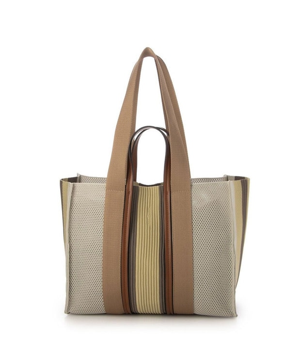 UNBILLION カシュカシュ cachecache / マルチカラーストライプ2wayスクエアトート エー