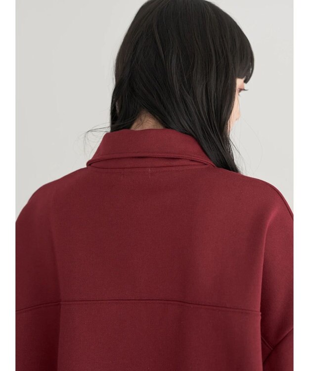 earth music&ecology ハーフジップロゴチュニック Burgundy