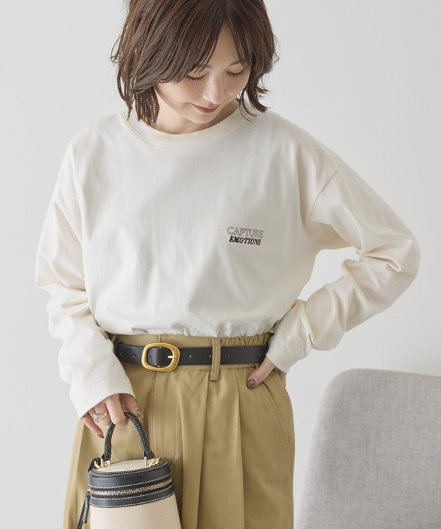 AMERICAN HOLIC NURTURING 刺繍ロゴロンT Ivory
