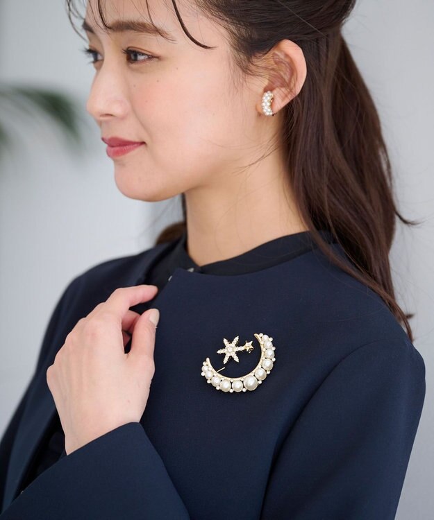 組曲 【好評につき追加予約・2SET】ツインスターパールブローチ ゴールド系