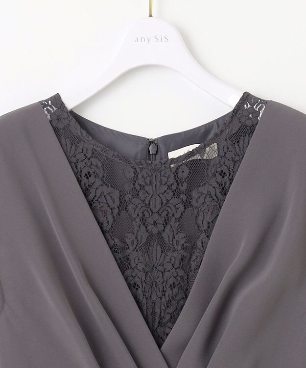 ANY SIS 【Lily Calin】カシュクールタック ドレス スレート