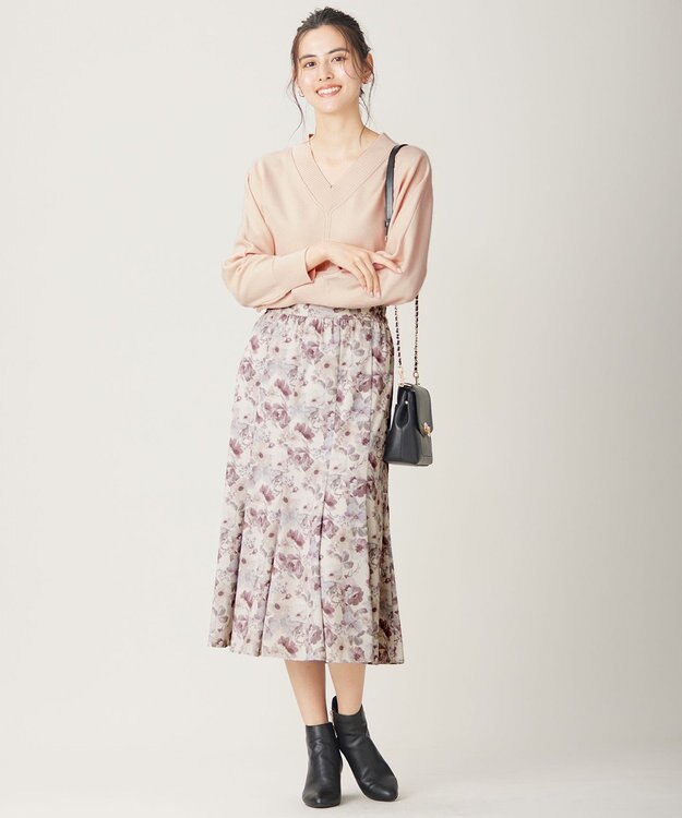 ANY SIS 【洗える】Ｖネックセンターポイント ニット アイボリー