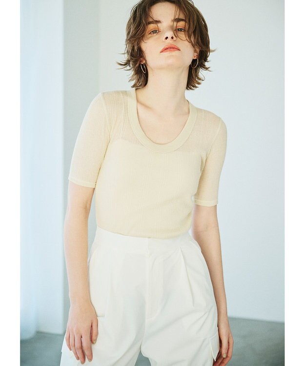 uncrave 【洗濯機洗い可】リブ カップ付き キャミソール（uncrave STANDARD） エクリュ