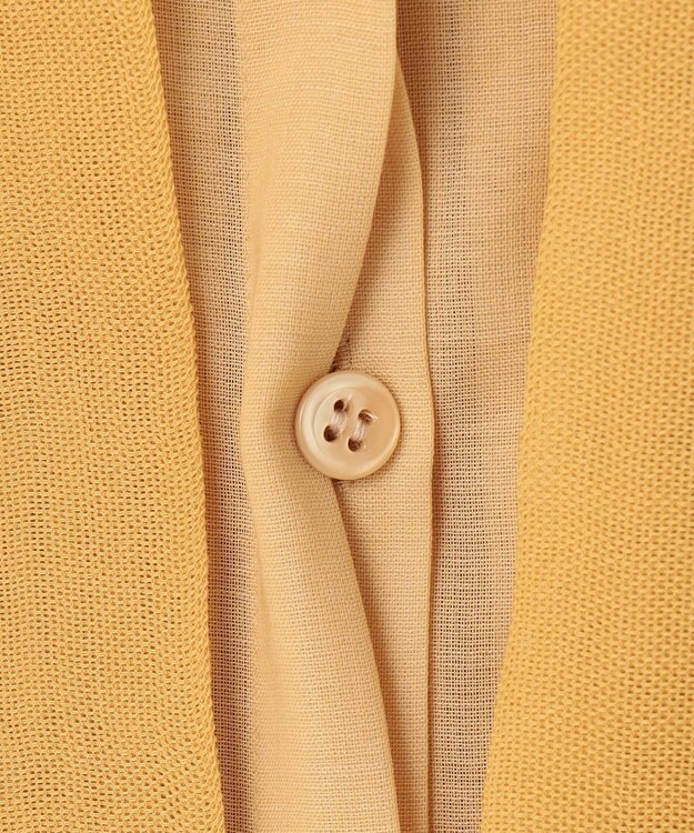 BEIGE， 【洗える】MOYE / シアーウールビックボウタイブラウス Mustard