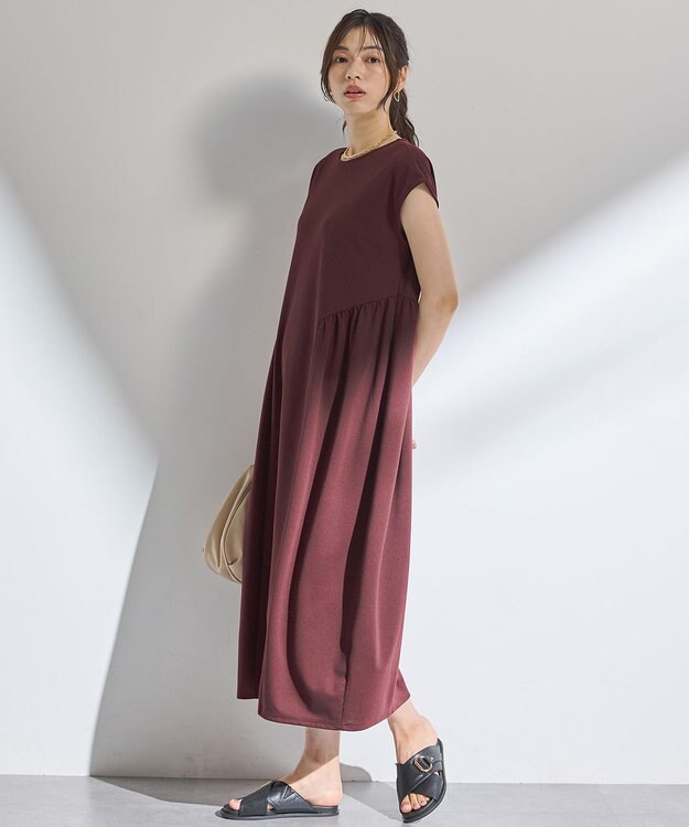 ANY L 【洗濯機可】ライトポンチコクーンワンピース ワイン