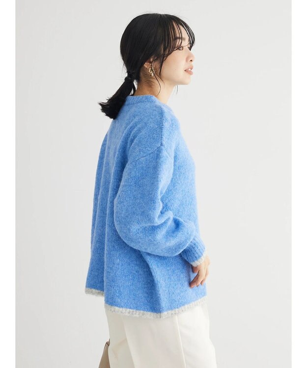 Green Parks フェアリーＭｉｘライン入りプルオーバー Blue