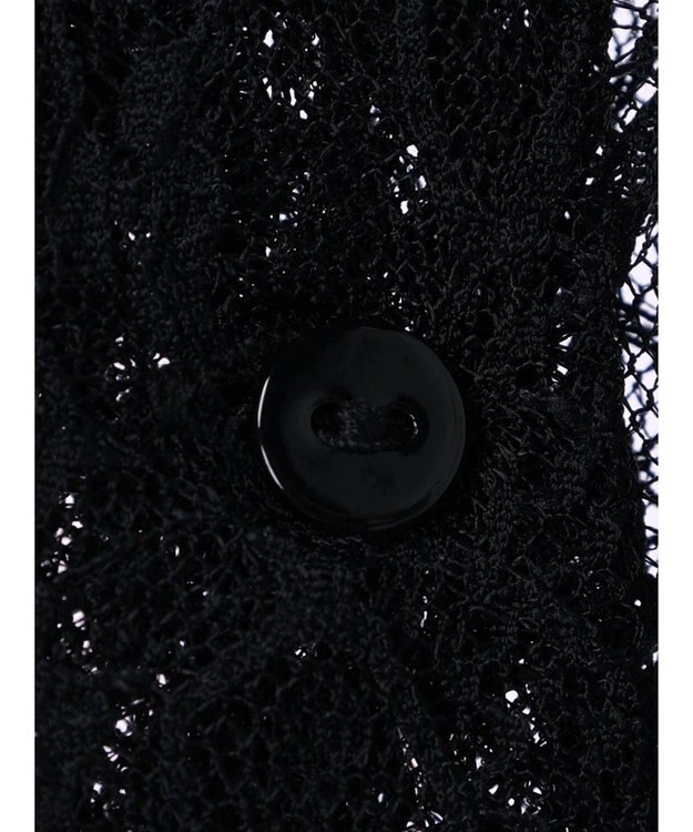 earth music&ecology ポコポコレースブラウス Black