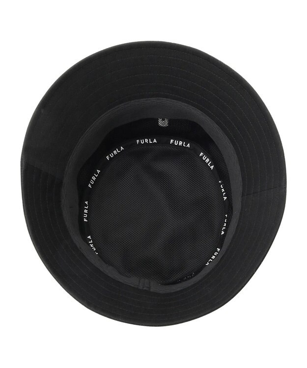 MOONBAT 【洗える】FURLA(フルラ) フロントロゴ刺繍バケットハット ブラック