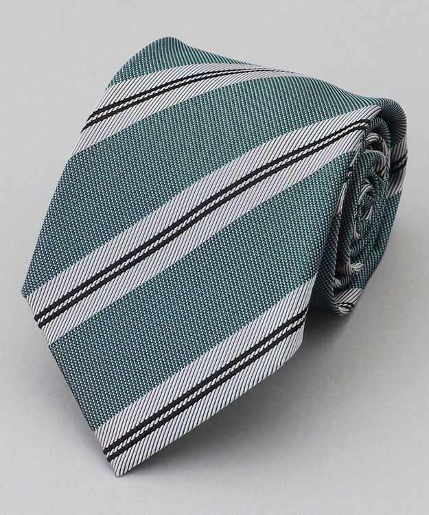 GOTAIRIKU  GOTAIRIKU別注【日本製】シルク ネクタイ_レジメンタル柄 サックスブルー×グレーブルー