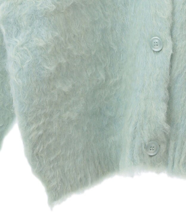 earth music&ecology なみなみ起毛Ｖネックカーディガン Blue Green