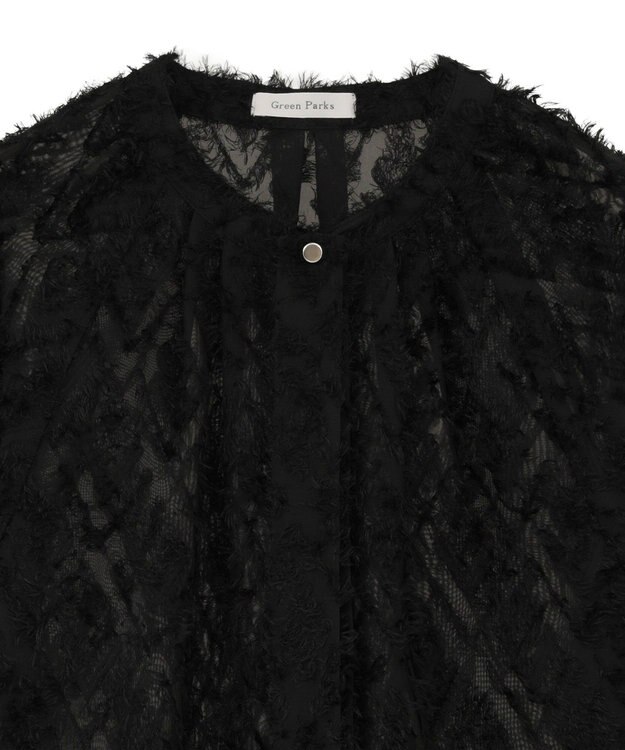Green Parks Ｏ．フサフサ２ｗａｙボウタイブラウス Black