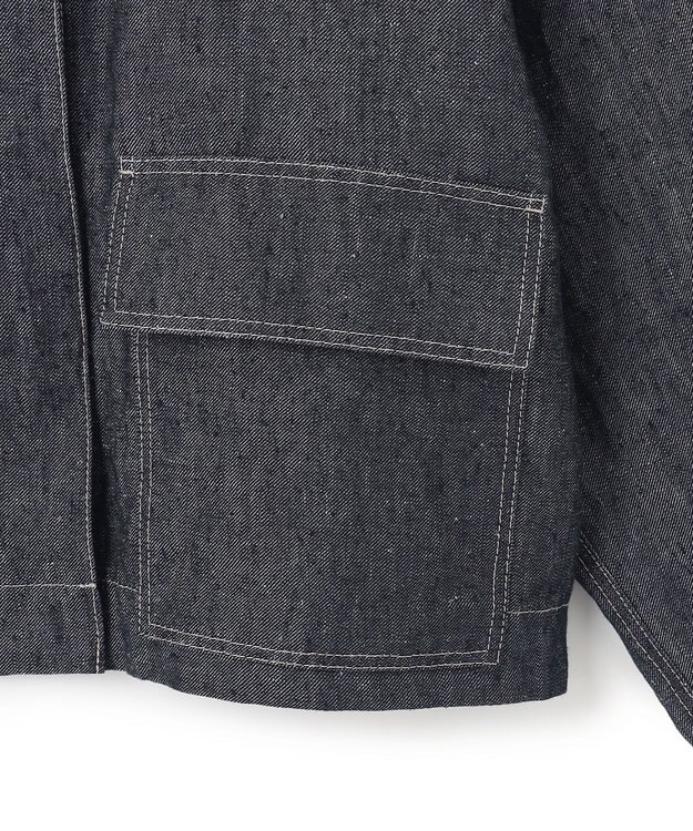 BEIGE， 【洗える】CUPHEA / アウトポケットジャケット Indigo