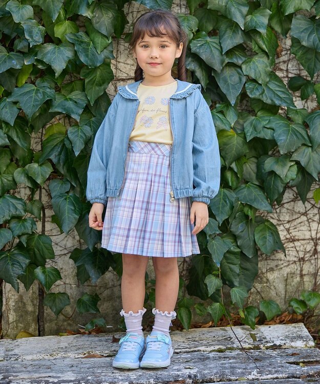 ANY KIDS プリーツ スカパン サックスブルー×チェック