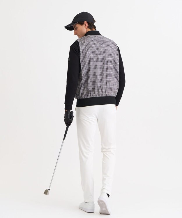 23区GOLF 【MEN】リバーシブルニットベスト モノグラム柄 ブラック系