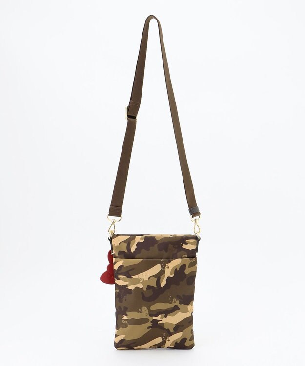 LA BAGAGERIE 【LA BAGAGERIE×HELLO KITTY】リボンチャーム付き　スクエアポシェット カーキ