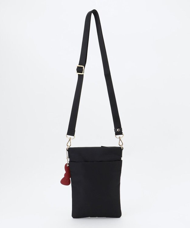 LA BAGAGERIE 【LA BAGAGERIE×HELLO KITTY】リボンチャーム付き　スクエアポシェット ブラック