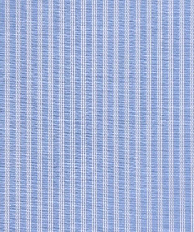 J.PRESS LADIES 【洗える】APESCO ストライプ バンドカラー ブラウス サックスブルー系1