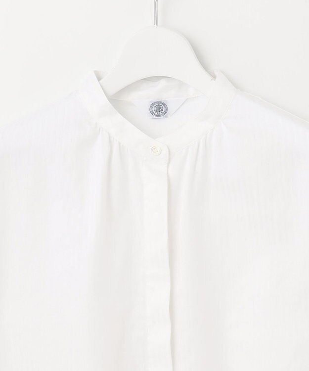 J.PRESS LADIES S 【洗える】ボイルEASYCARE バンドカラー ブラウス ホワイト系