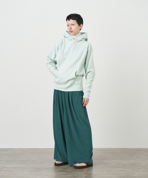 ATON MICRO COTTON PILE | ワイドイージー パンツ GREEN