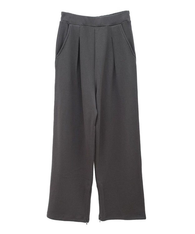 Green Parks タック入り裏起毛スウェットパンツ Charcoal Gray
