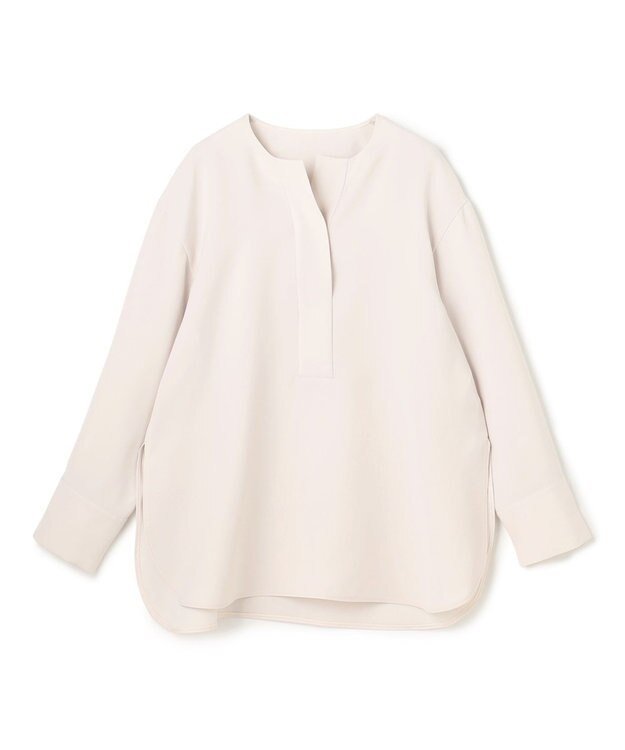 UNFILO 【セットアップ着用可/セレモニー】ドライダブルクロス スキッパーブラウス アイボリー