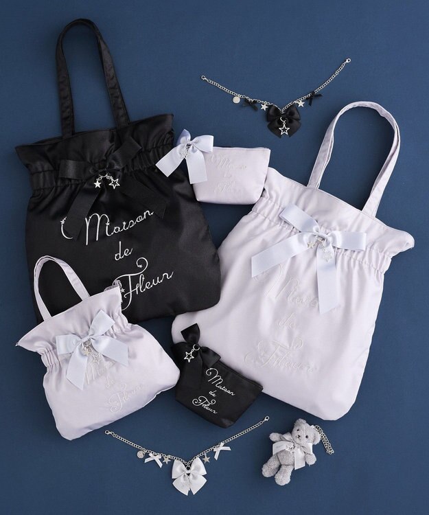 Maison de FLEUR スターリボンＦＬＥＵＲ　ＴＥＤＤＹチャーム Gray