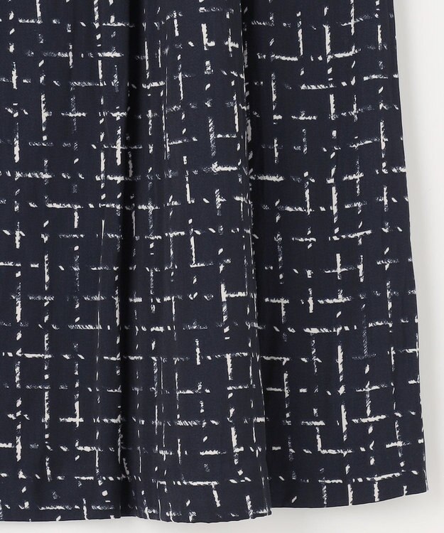 自由区 【セットアップ対応・ウエストゴム】スクラッチチェックプリント スカート ネイビー系5