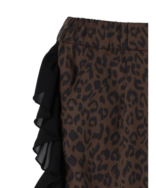 Green Parks ■ＥＳＣＡＲ　サイドラッフルストレートパンツ Leopard