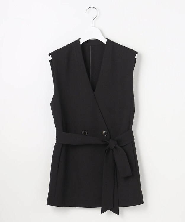 自由区 S リラックスバスケットノーカラー ジレ ブラック