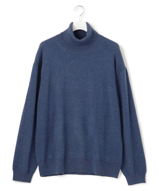 J.PRESS YORK STREET 【UNISEX】ANTI PILLING WOOL タートルネック ニット ダルブルー系