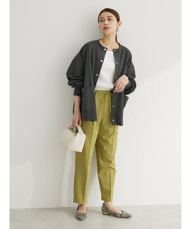 Green Parks ミニ裏毛オーバーサイズカーディガン Dark Gray