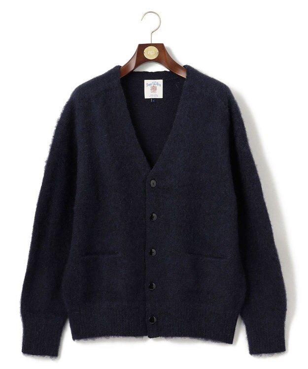 J.PRESS MEN 【J.PRESS ORIGINALS】SHETLAND WOOL SHAGGY SADLE CARDIGAN ネイビー系