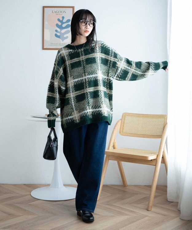 WEGO モヘアライク総柄BIGプルオーバー 柄1