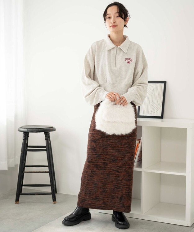 WEGO 襟付きスウェット 杢グレー