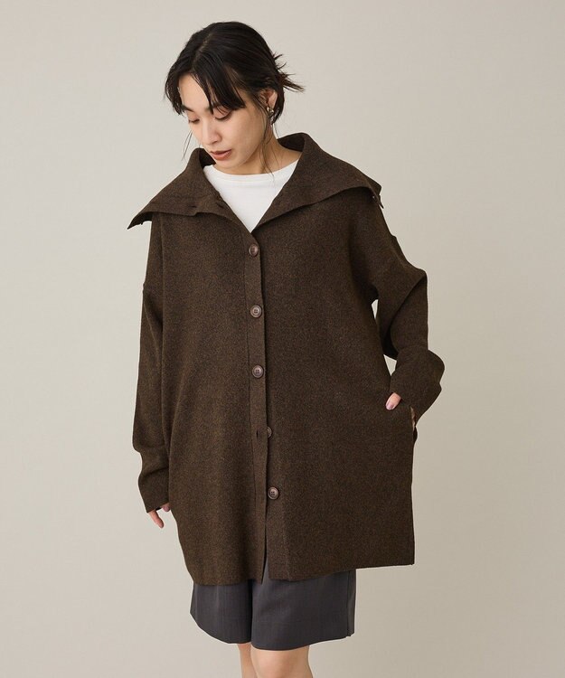 CRAFT STANDARD BOUTIQUE ビックカラーコーディガン Brown