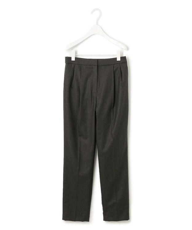 ICB 【洗える・WEB限定カラーあり】 ウールミルドサキソニー テーパードパンツ チャコール系