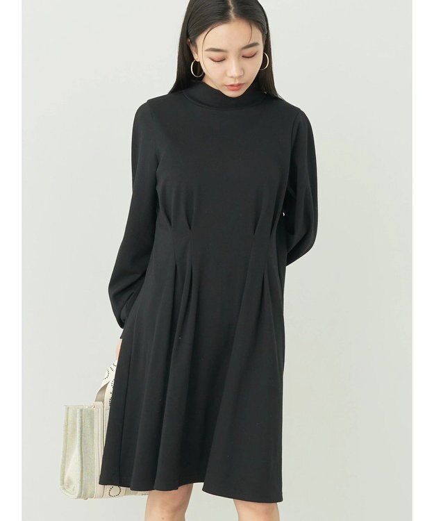 earth music&ecology ウエストタックフレアミニワンピース Black