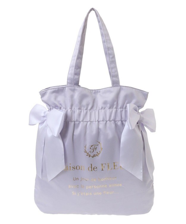 Maison de FLEUR ダブルリボンギャザートートバッグ Lilac