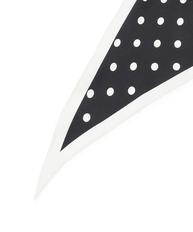 uncrave ポルカドット シルクスカーフ ブラック×ホワイト