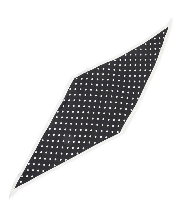 uncrave ポルカドット シルクスカーフ ブラック×ホワイト