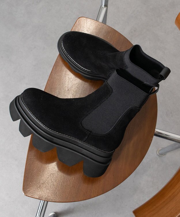 Bridget Birkin 【PARADIS COULEUR】ボリュームソールサイドゴアブーツ ブラックスウェード