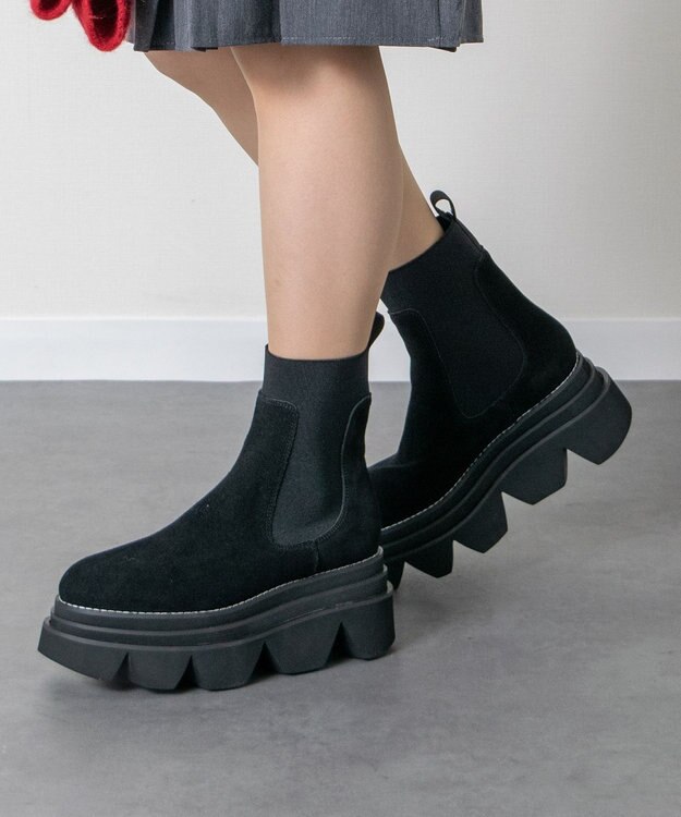 Bridget Birkin 【PARADIS COULEUR】ボリュームソールサイドゴアブーツ ブラックスウェード