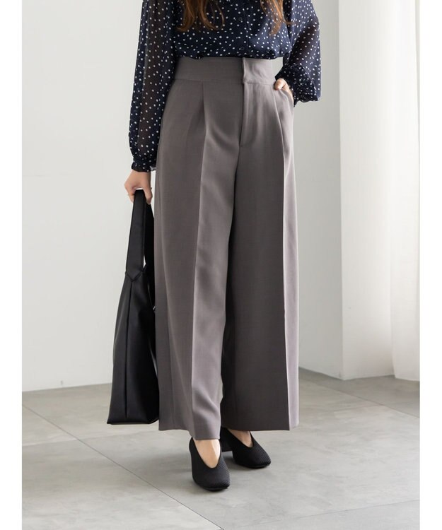 Te chichi バックレースアップロングパンツ《2025Autumn catalog vol.2 item》 チャコールグレー