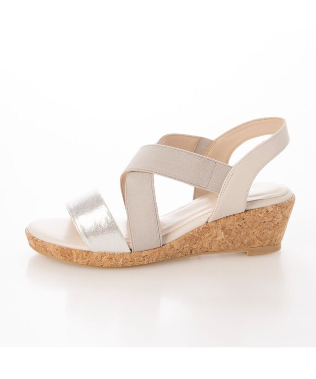 ing <Pitti>【WEB限定】コルクウエッジサンダル シルバー