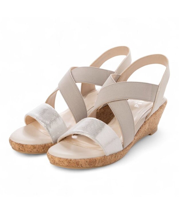 ing <Pitti>【WEB限定】コルクウエッジサンダル シルバー