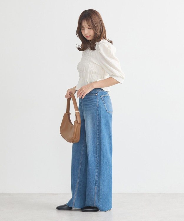 earth music&ecology ポコポコシャーリングトップス White