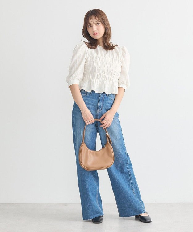 earth music&ecology ポコポコシャーリングトップス White