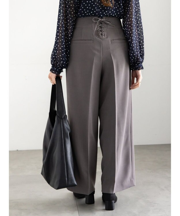 Te chichi バックレースアップロングパンツ《2025Autumn catalog vol.2 item》 チャコールグレー